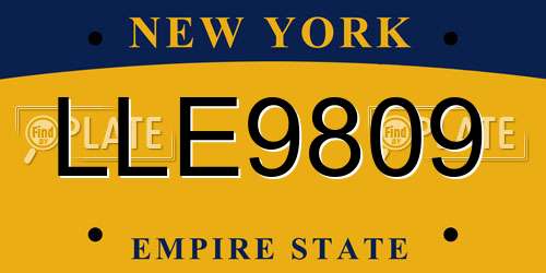 LLE9809 New York License Plate