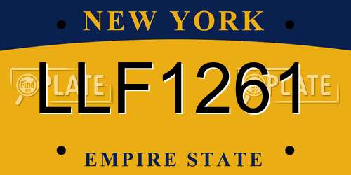 LLF1261 New York License Plate