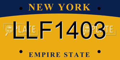 LLF1403 New York License Plate