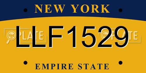 LLF1529 New York License Plate