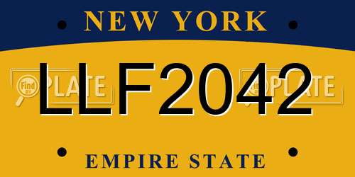 LLF2042 New York License Plate