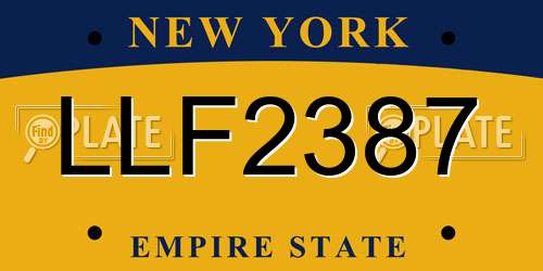 LLF2387 New York License Plate