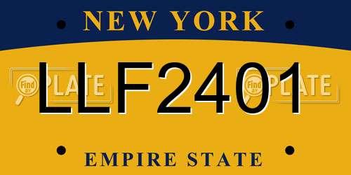 LLF2401 New York License Plate