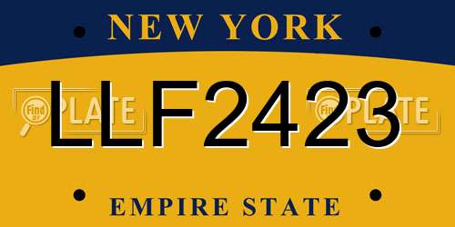 LLF2423 New York License Plate