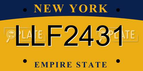 LLF2431 New York License Plate