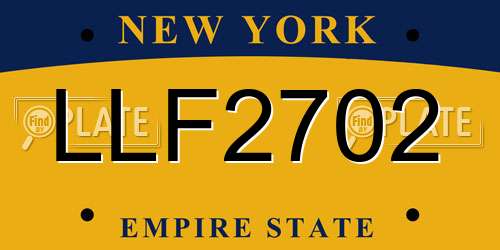 LLF2702 New York License Plate