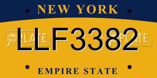 LLF3382 New York License Plate