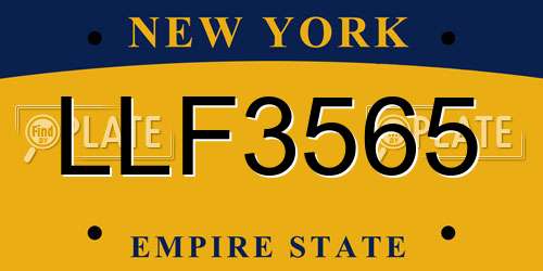 LLF3565 New York License Plate