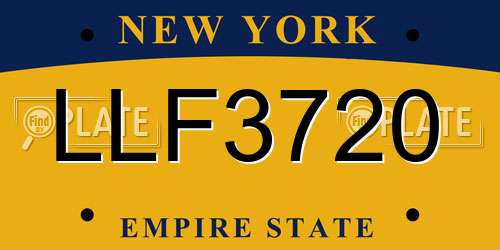 LLF3720 New York License Plate