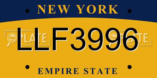 LLF3996 New York License Plate