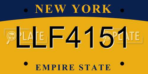 LLF4151 New York License Plate