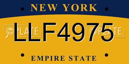 LLF4975 New York License Plate