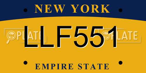 LLF551 New York License Plate
