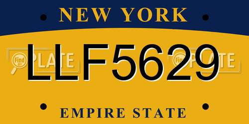LLF5629 New York License Plate