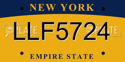 LLF5724 New York License Plate