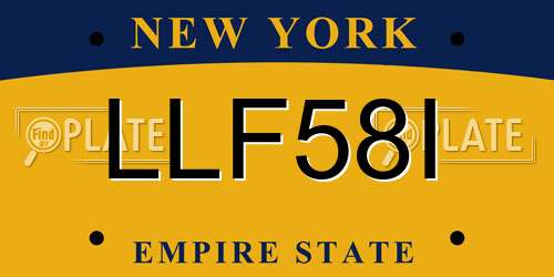 LLF58I New York License Plate
