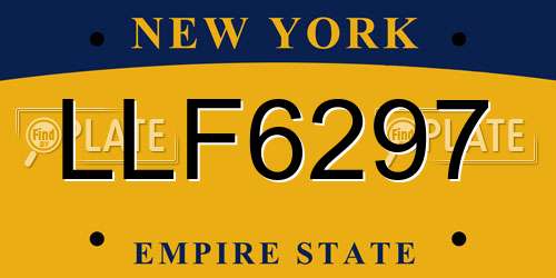 LLF6297 New York License Plate