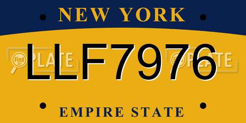 LLF7976 New York License Plate