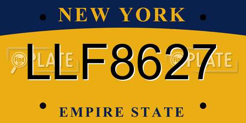 LLF8627 New York License Plate
