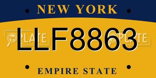 LLF8863 New York License Plate