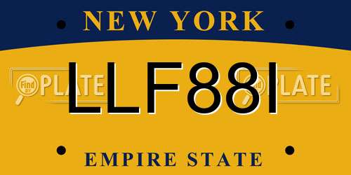 LLF88I New York License Plate