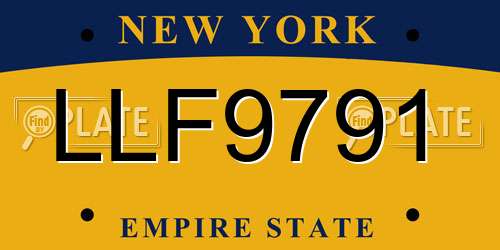 LLF9791 New York License Plate