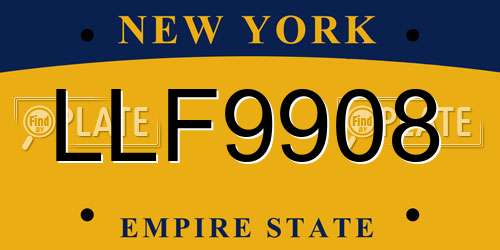 LLF9908 New York License Plate