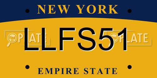 LLFS51 New York License Plate