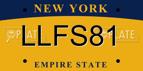 LLFS81 New York License Plate
