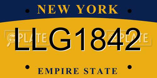 LLG1842 New York License Plate
