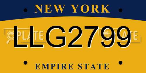 LLG2799 New York License Plate