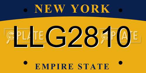 LLG2810 New York License Plate