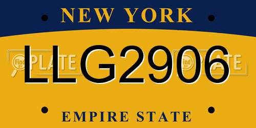 LLG2906 New York License Plate