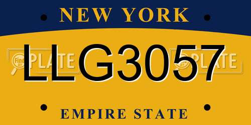 LLG3057 New York License Plate