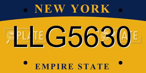 LLG5630 New York License Plate