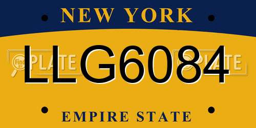 LLG6084 New York License Plate
