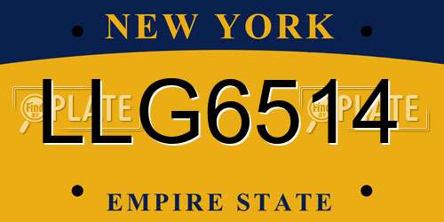 LLG6514 New York License Plate