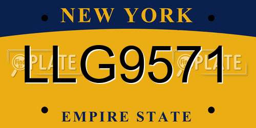 LLG9571 New York License Plate