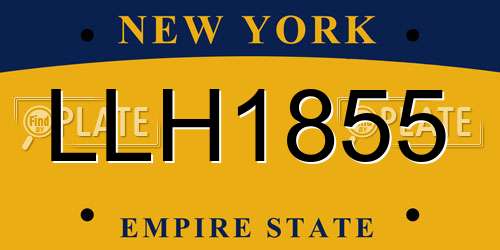 LLH1855 New York License Plate