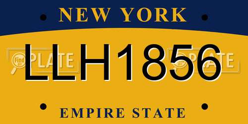LLH1856 New York License Plate