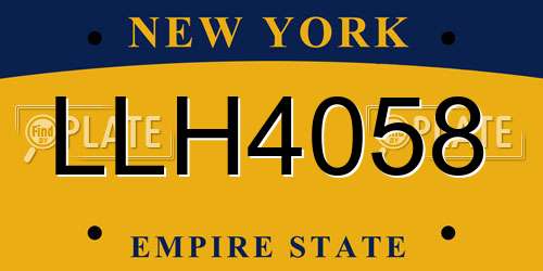 LLH4058 New York License Plate