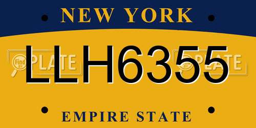 LLH6355 New York License Plate
