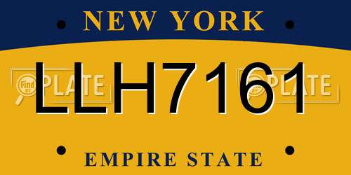 LLH7161 New York License Plate