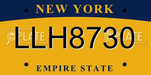 LLH8730 New York License Plate