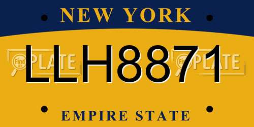 LLH8871 New York License Plate