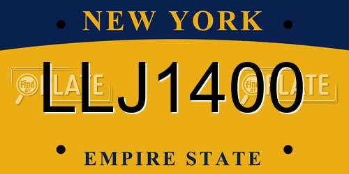 LLJ1400 New York License Plate