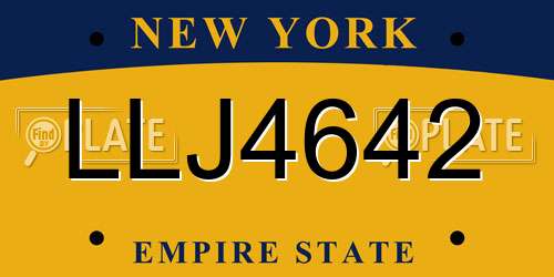 LLJ4642 New York License Plate