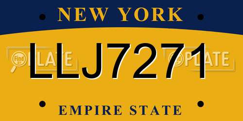 LLJ7271 New York License Plate