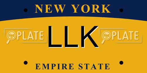 LLK New York License Plate