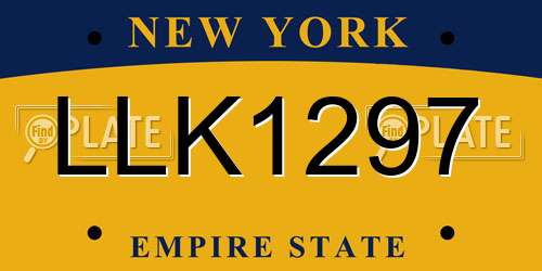 LLK1297 New York License Plate